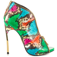 Lust For Life Righteous - Bright Multi Snake Peep Toe Stilettos